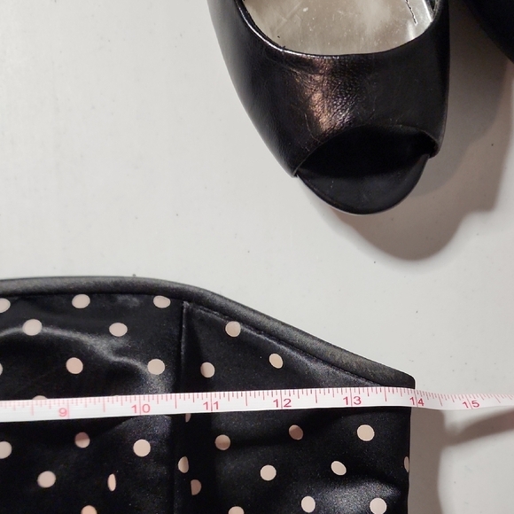 Jessica McClintock For GUNNE SAX Like New Black Strapless Dress with Polka Dots - Picture 4 of 7